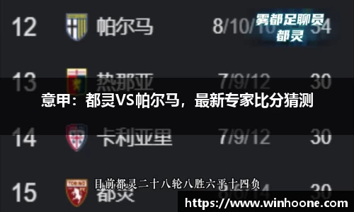 意甲：都灵VS帕尔马，最新专家比分猜测